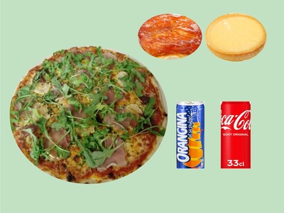 Menu grande pizza Super 2 personnes 23.90€